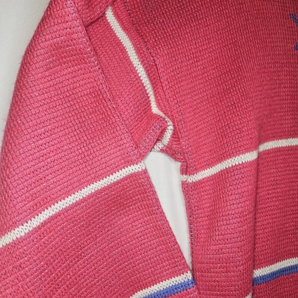 Slalom Vintage 80's Hot Pink Nordic Design Ribbed Turtleneck Knit Ski Sweater - Picture 6 of 16